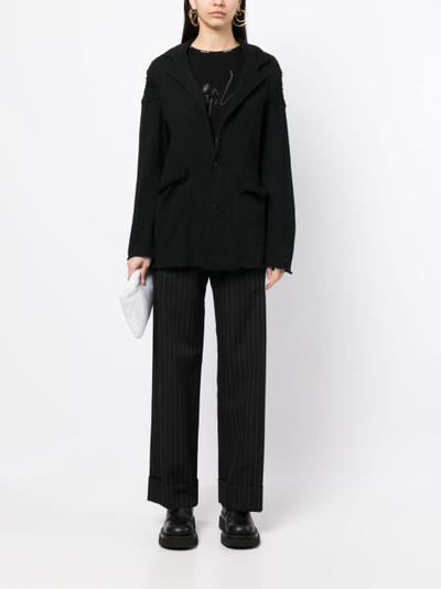 Yohji Yamamoto long-sleeve knitted cardi-coat outlook