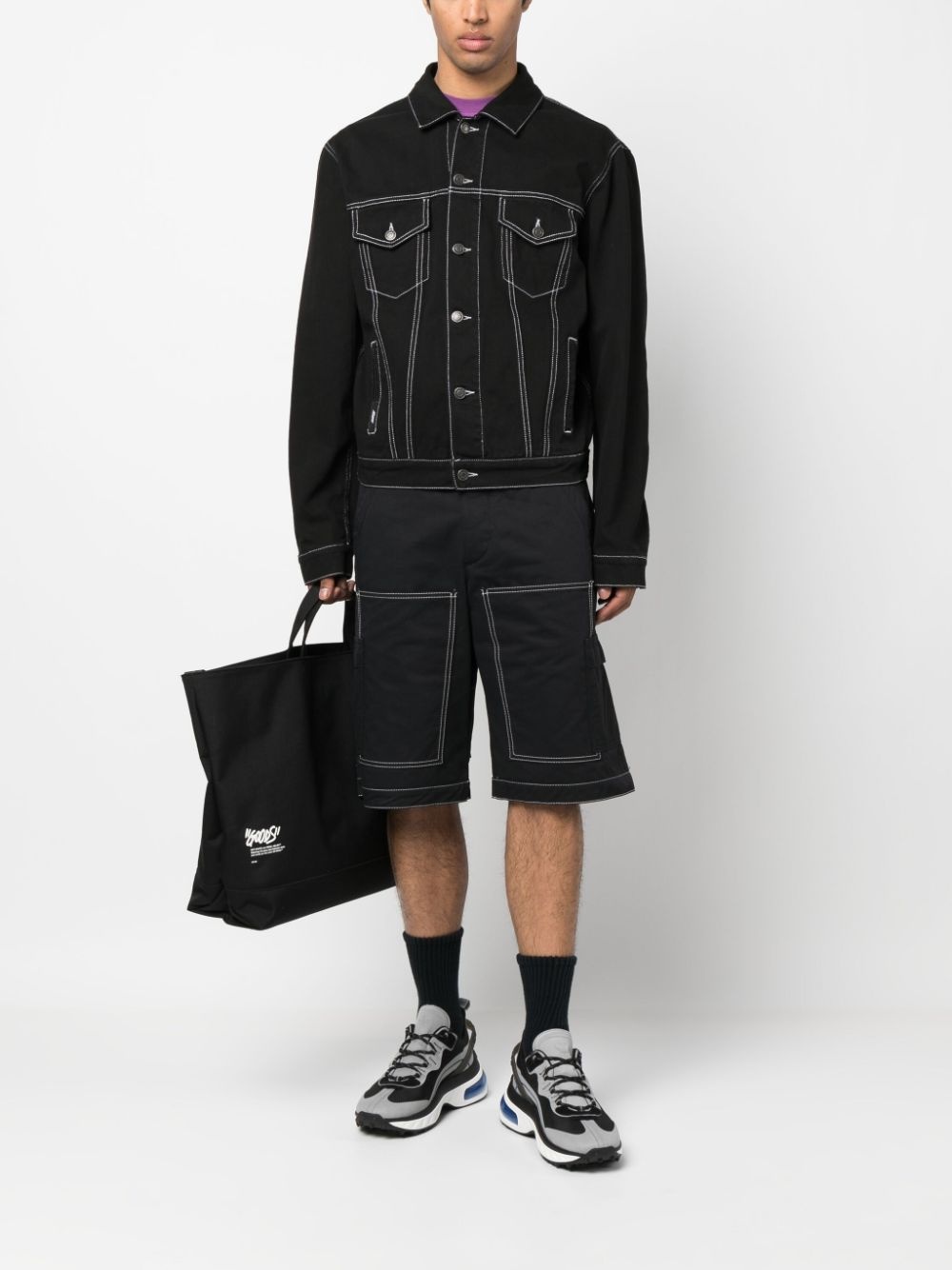 contrast-stitching bermuda shorts - 2