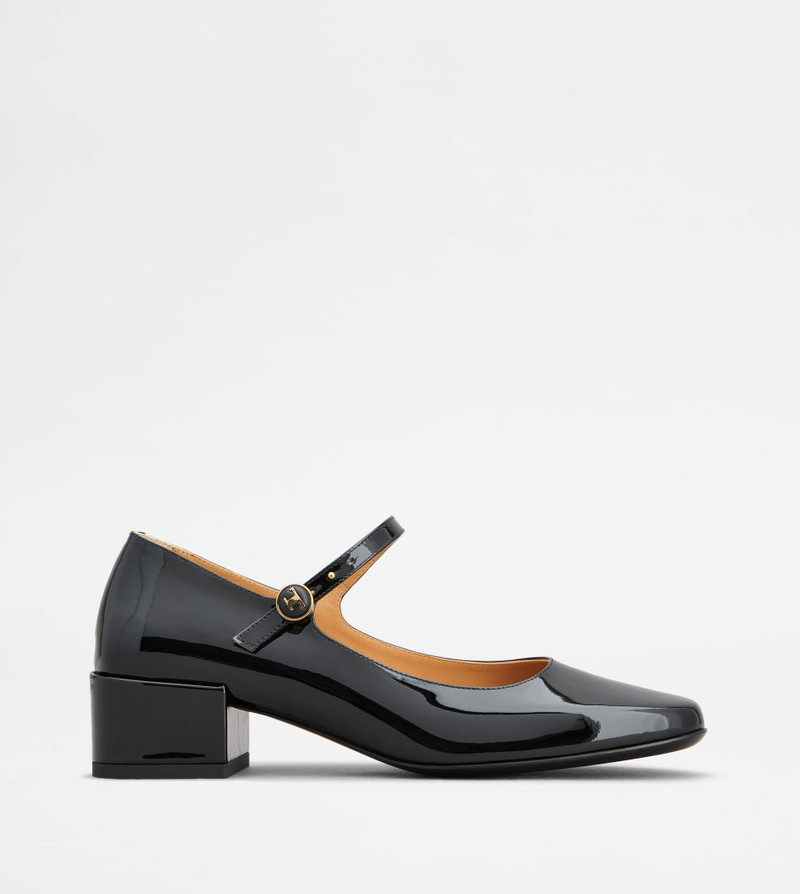 MARY JANE PUMPS IN LEATHER - BLACK - 1