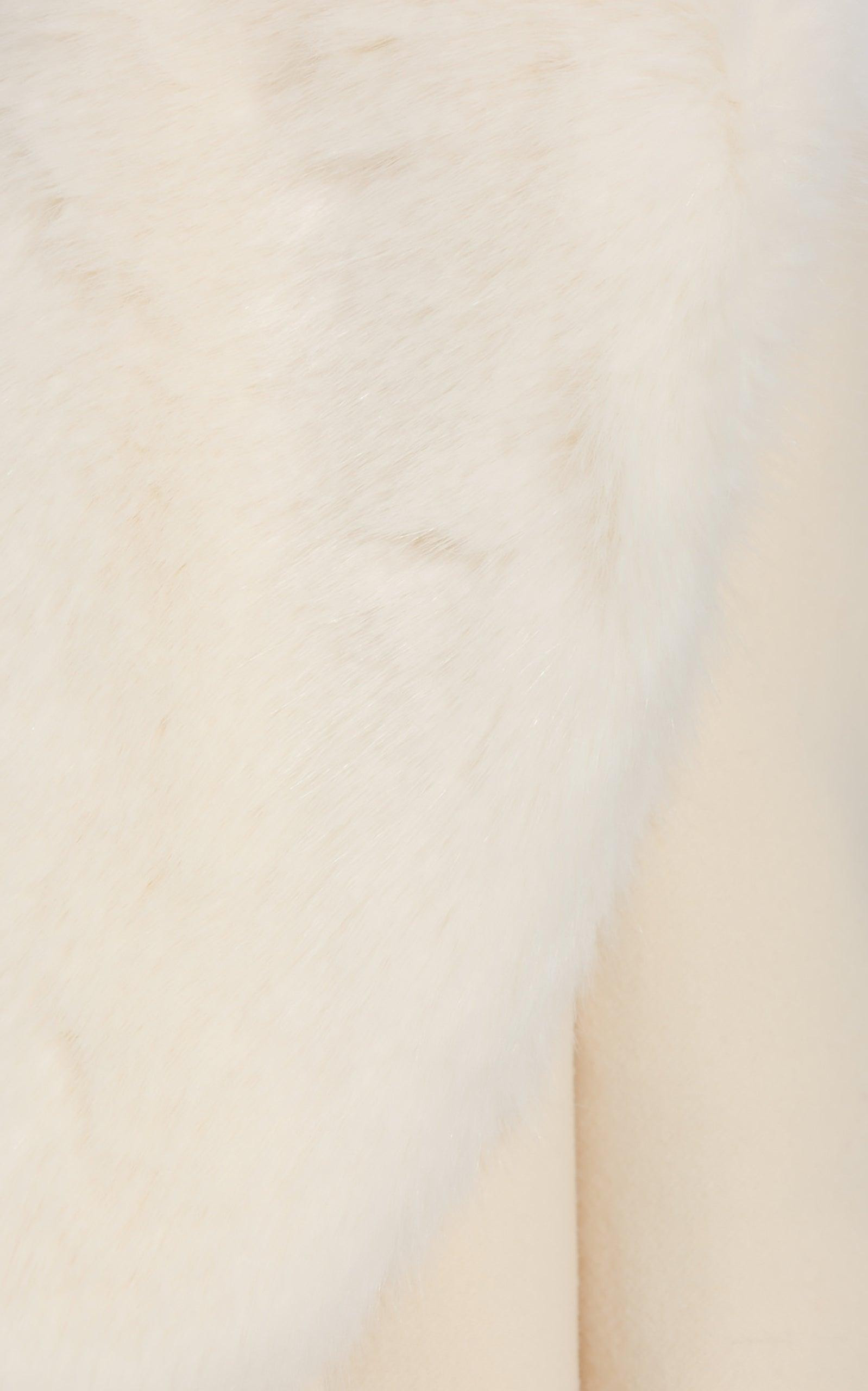 Cosmogonie Belted Faux Fur-Trimmed Wool-Blend Coat - 6