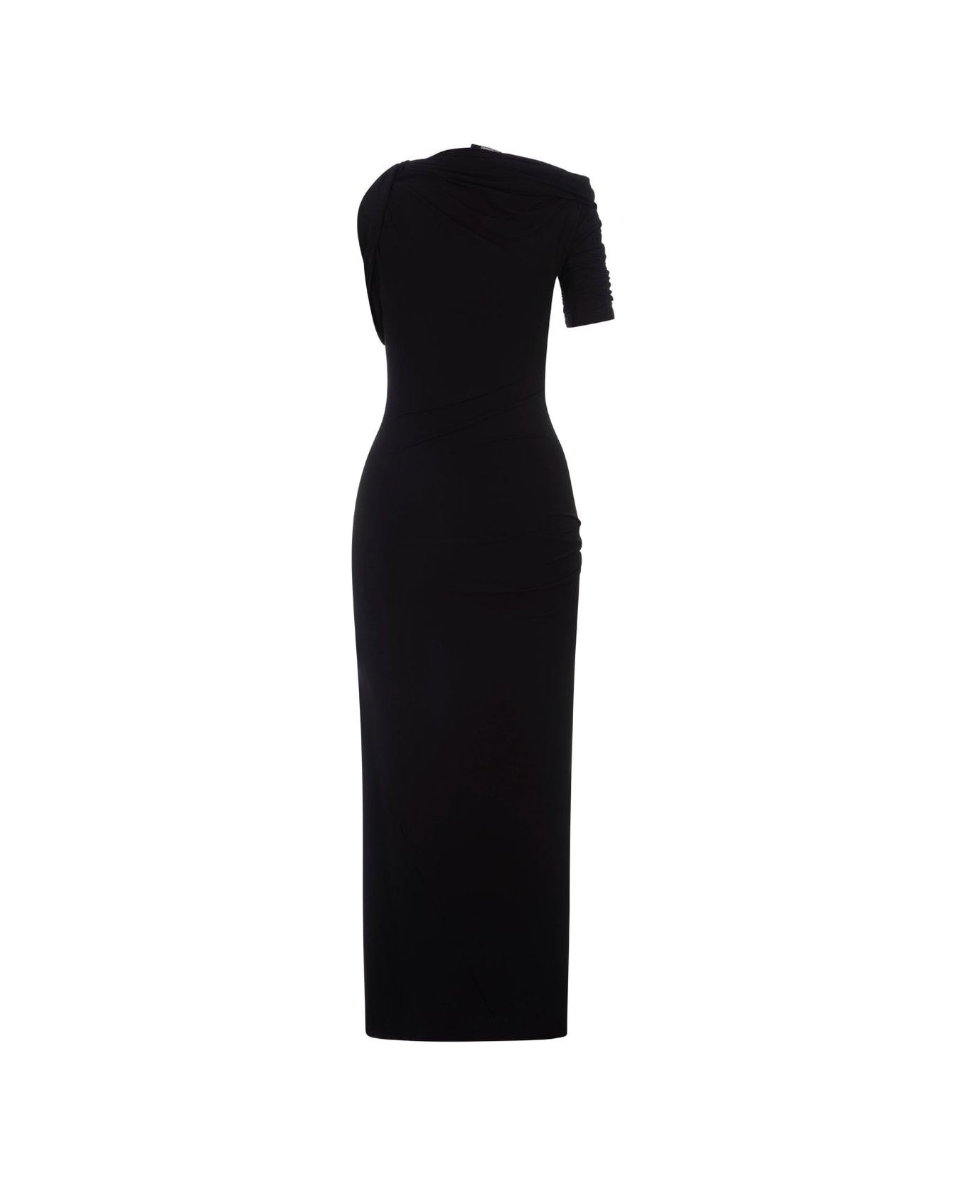 Asymmetrical Draped Dress - 2