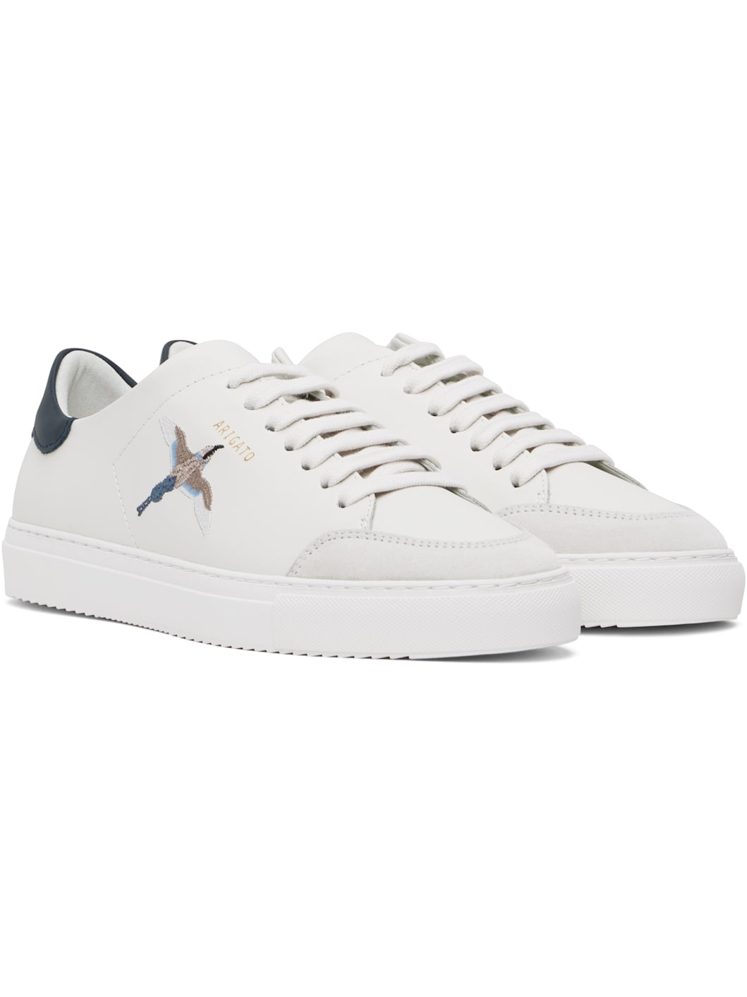White & Navy Clean 90 B Bird Sneakers - 4