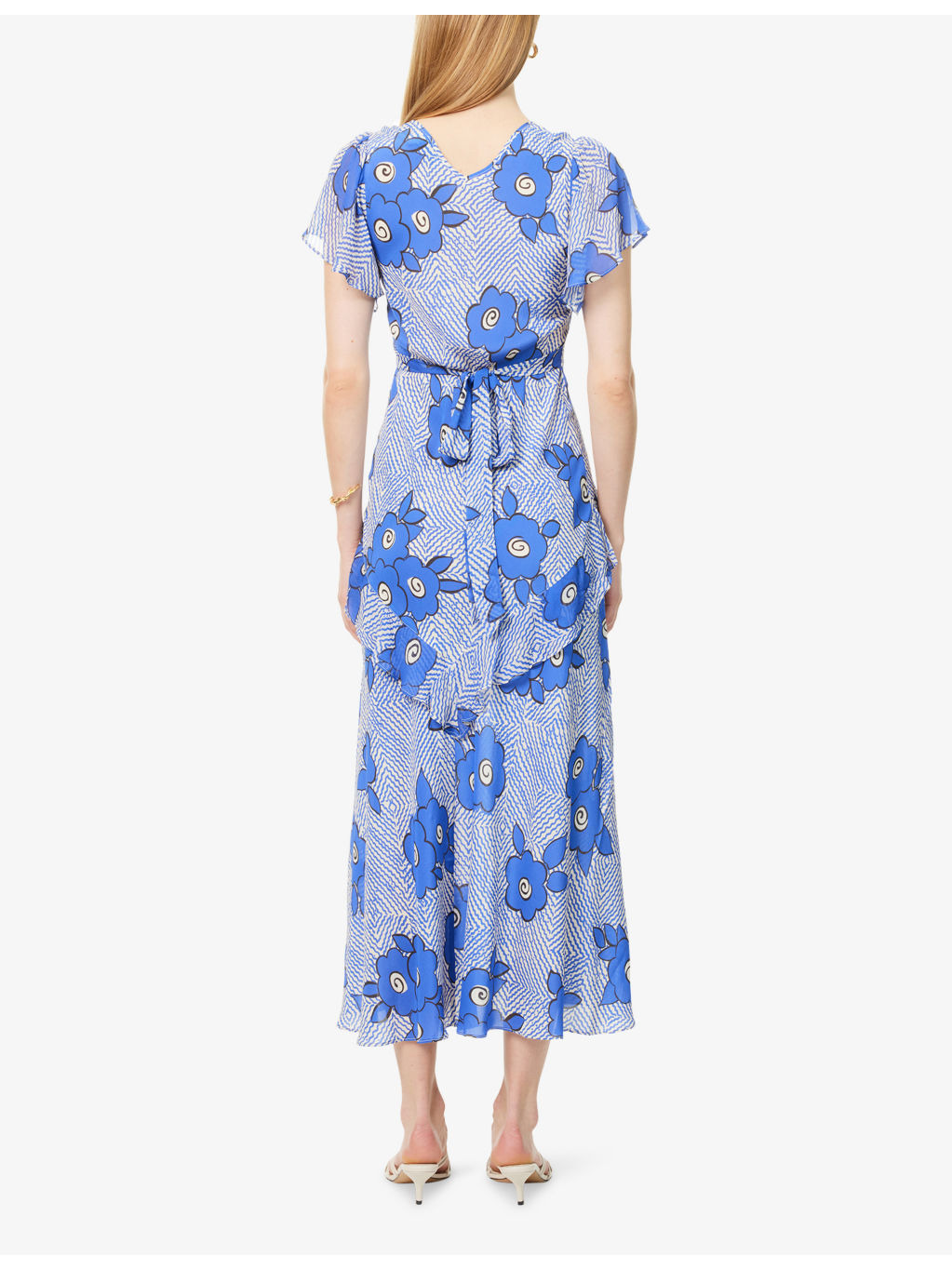 Evie Floral Silk Midi Dress - 4