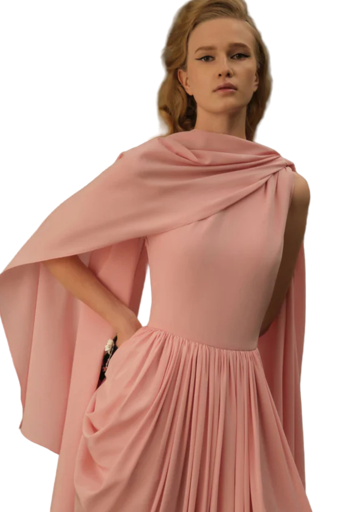 ROCCO DRESS IN SOFT PINK SILK CREPE DE CHINE - 3