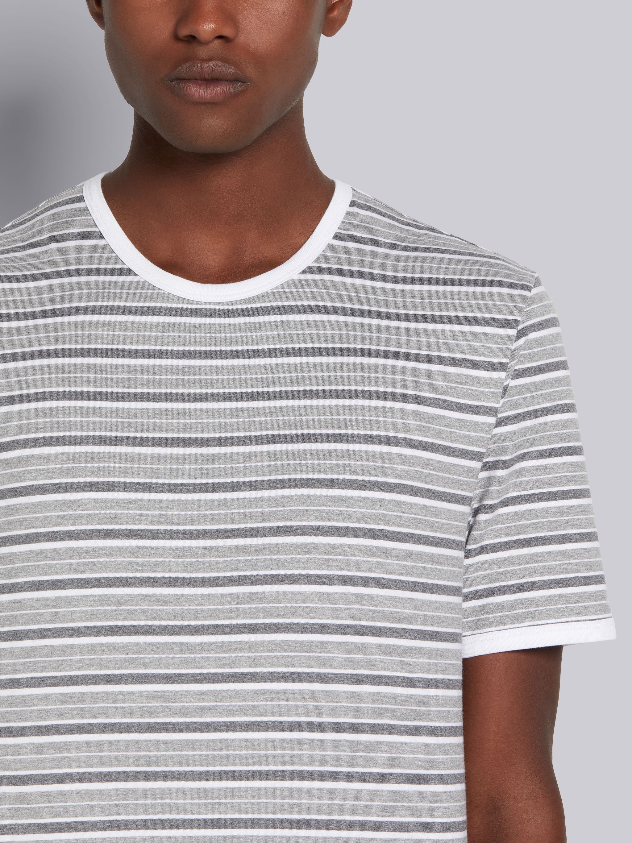 bar stripe short-sleeve ringer T-shirt - 4