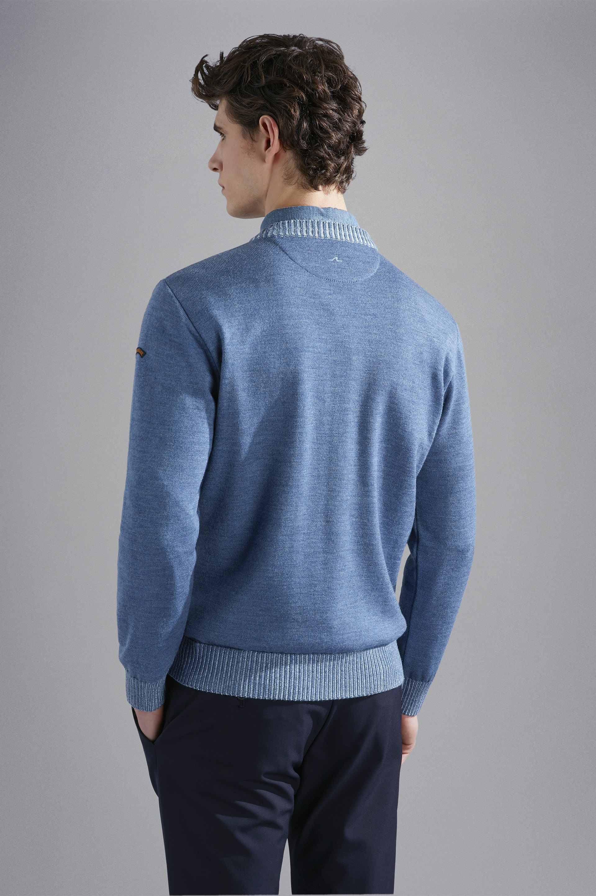WOOL SWEATER WITH CONTRASTING PROFILES - 3
