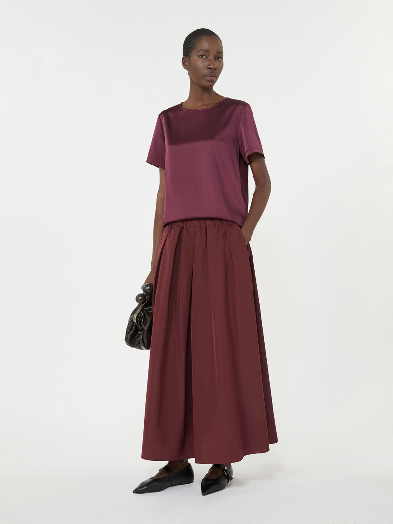 WEEKEND Max Mara Satin and jersey T-shirt - BORDEAUX outlook