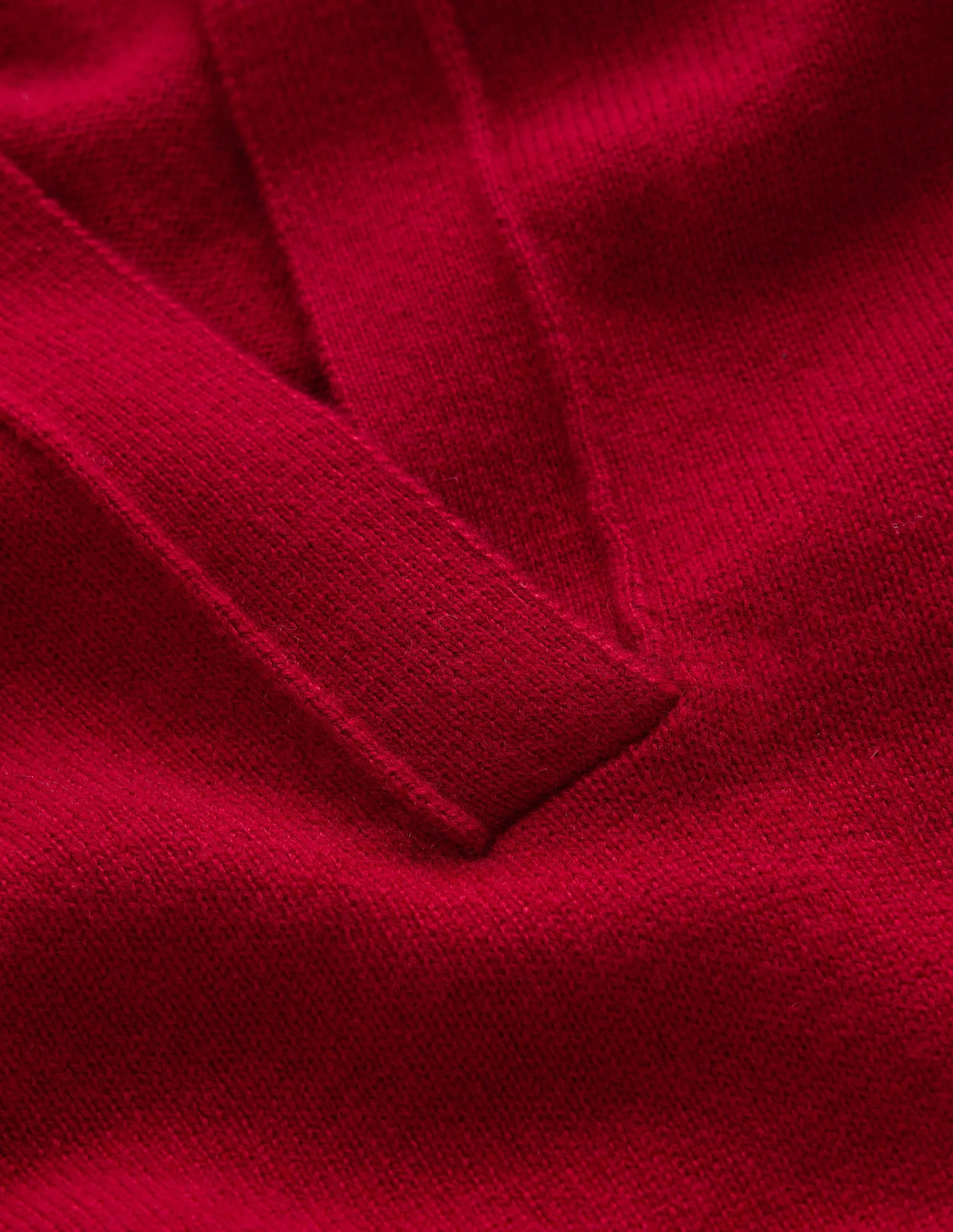 Elsie Cashmere Henley Sweater-Crimson Red - 1
