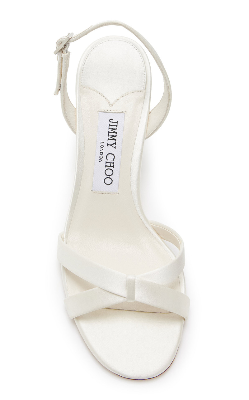 JIMMY CHOO Elsy 70 Satin Sandals white outlook