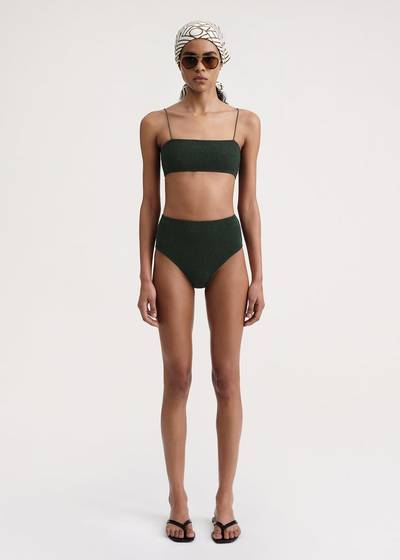 Totême Smocked bikini top dark green outlook