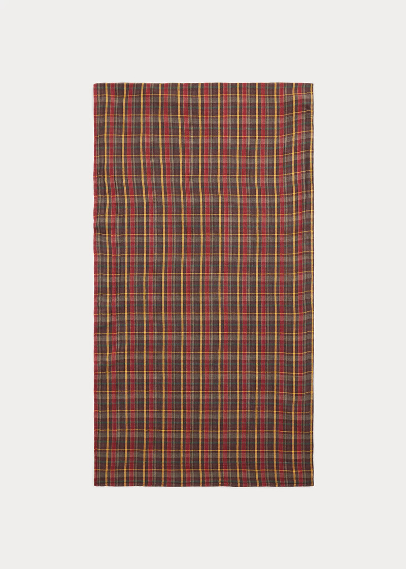Plaid Double-Faced Cotton Scarf 3