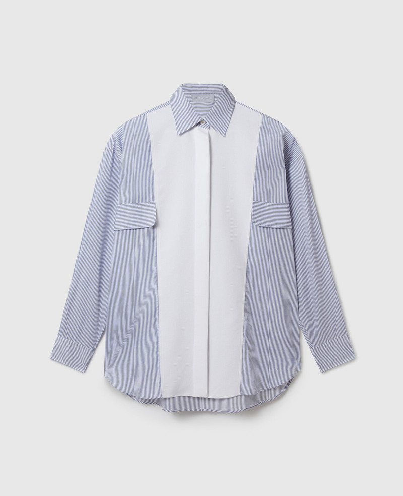 Cotton Stripe Piqué Double Shirt 1