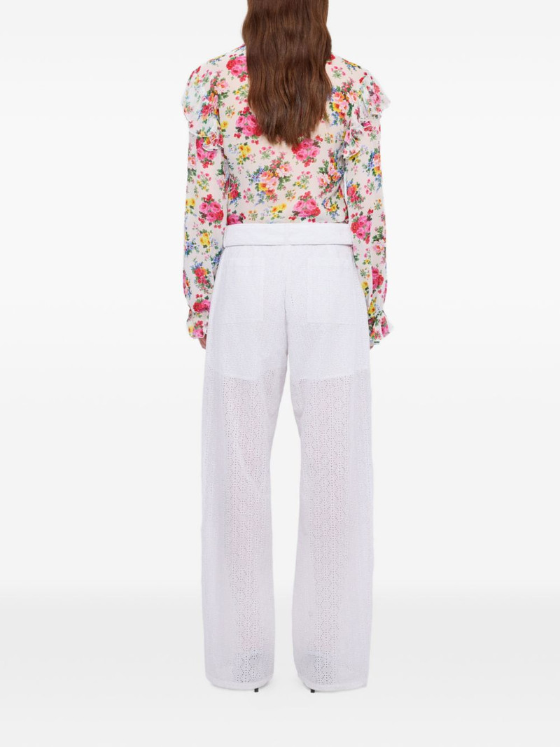 eyelet-embellishment trousers 4