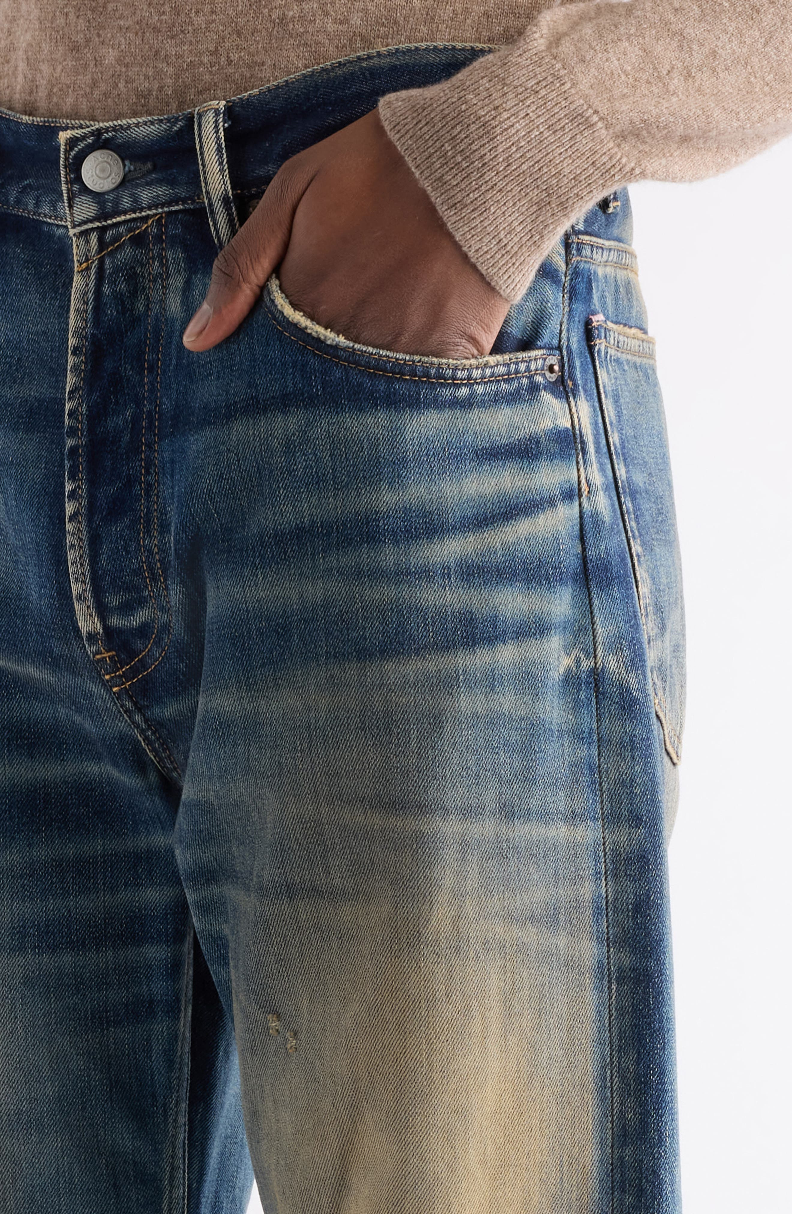 Acne Studios 2021M Rocka Wide Straight Leg Jeans in Dark Blue at Nordstrom - 5