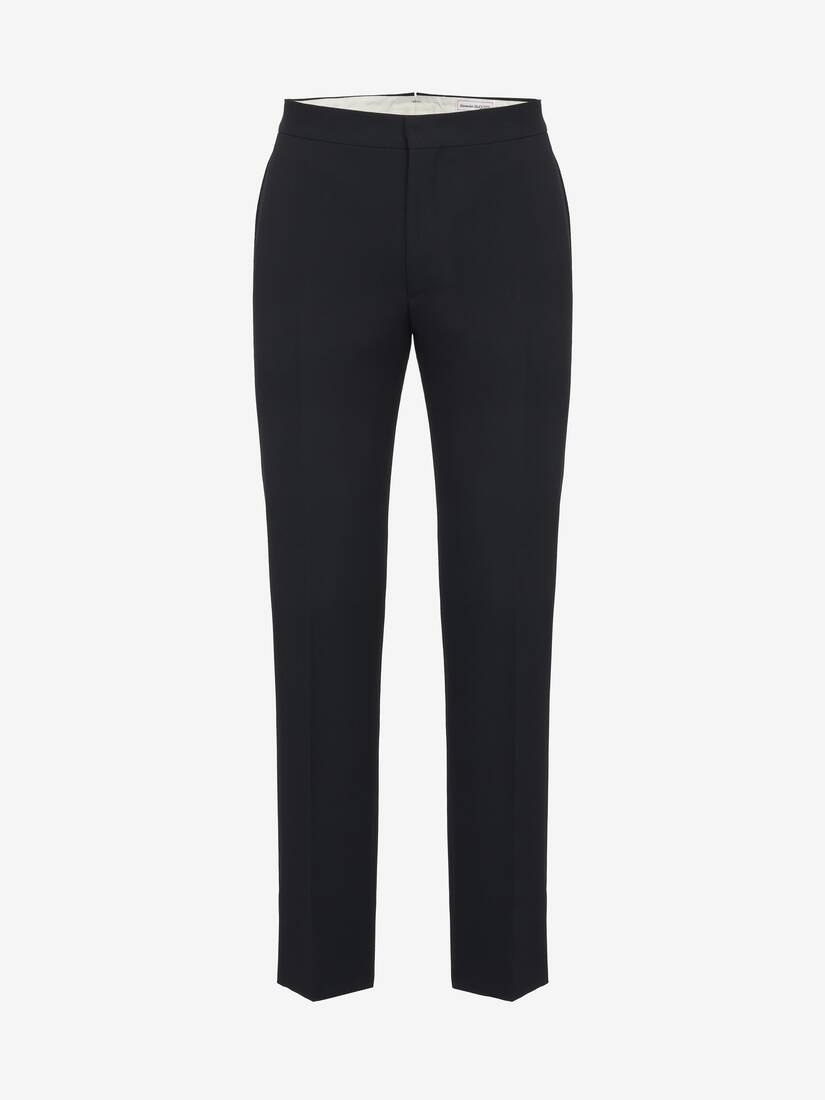 Men's Tailored Cigarette Trousers in Black - 2