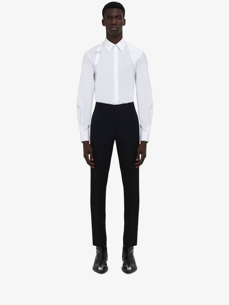 Men's Tailored Cigarette Trousers in Black - 1