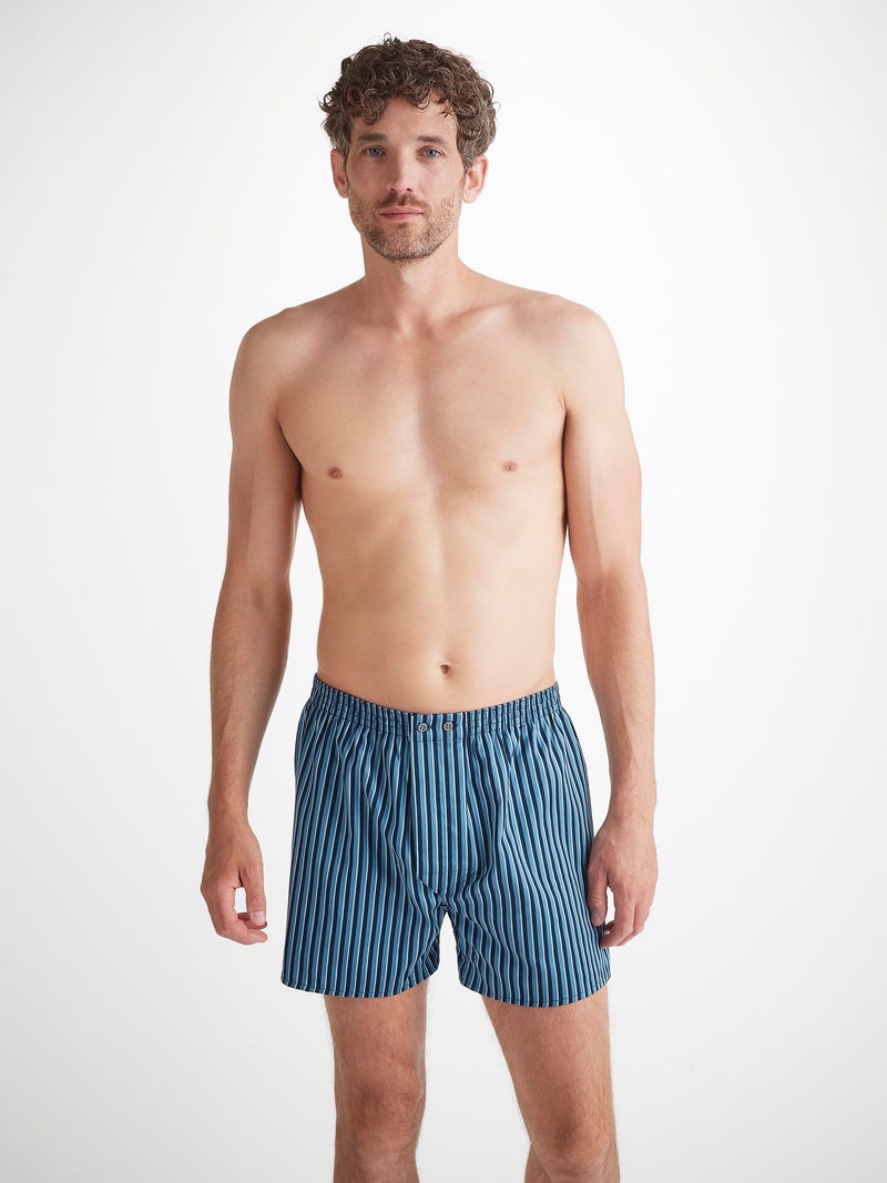 Men's Classic Fit Boxers Wellington 58 Cotton Blue - 4