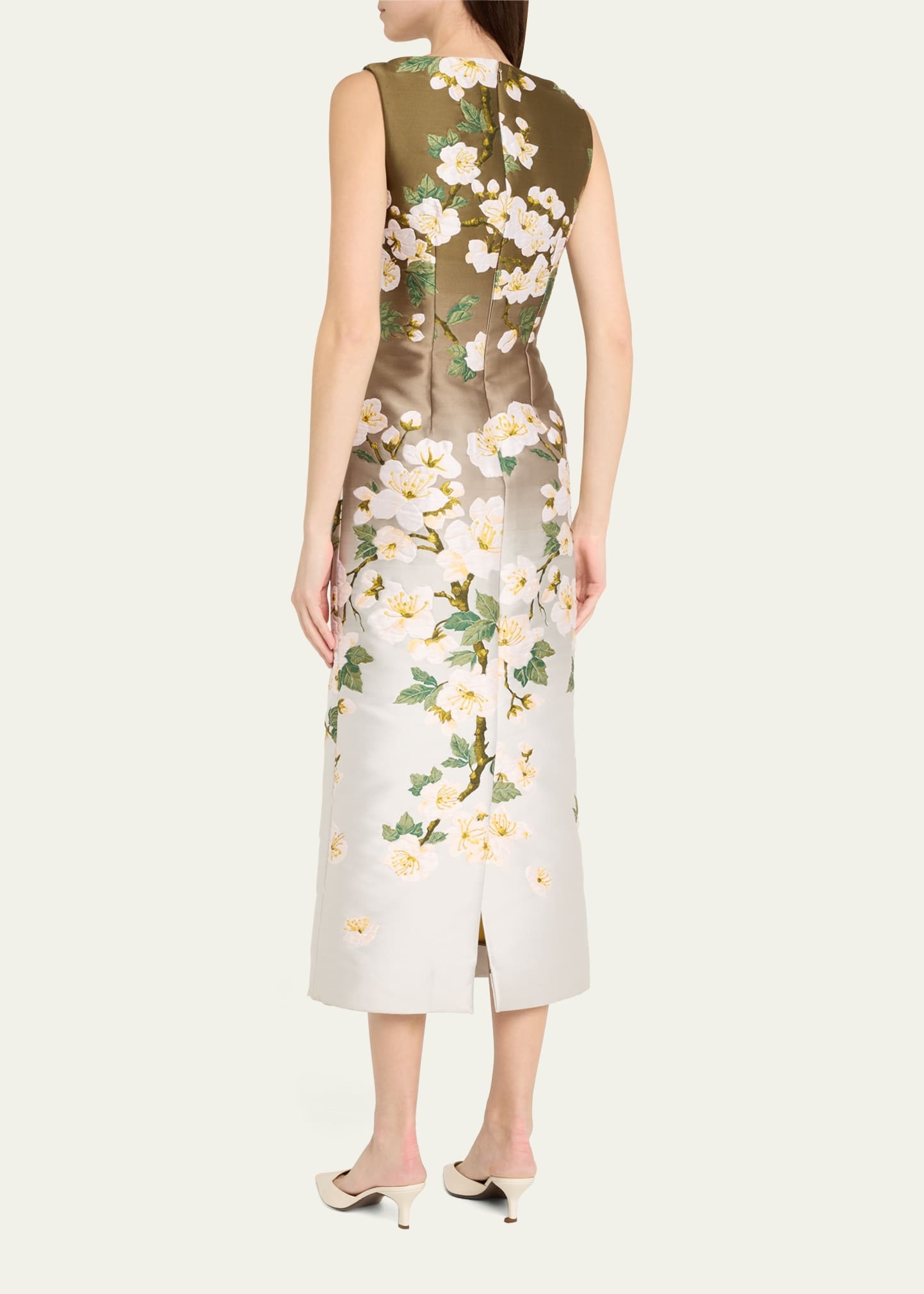Cherry Blossom Jacquard Ombre Dress - 3
