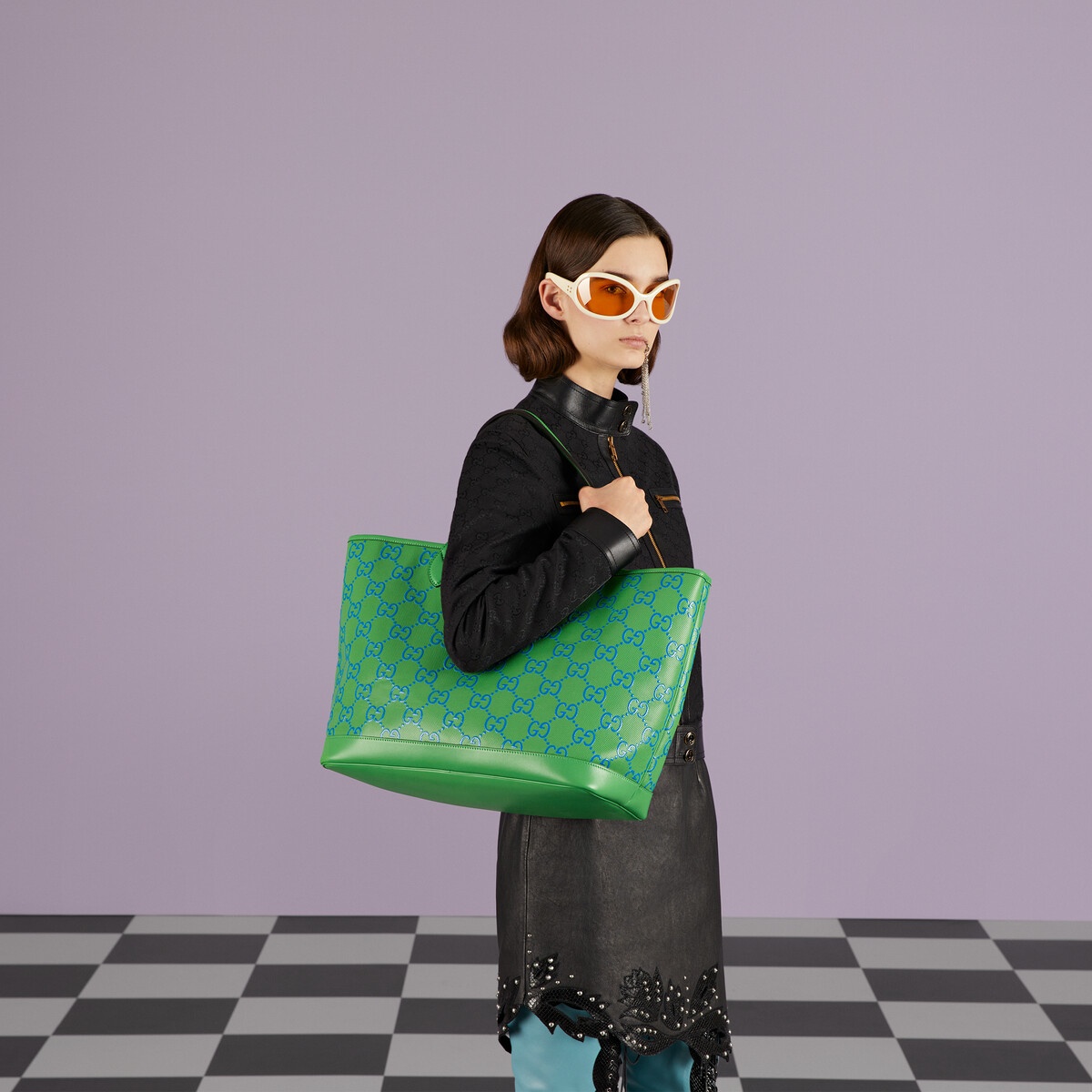 GG large embossed tote bag - 4