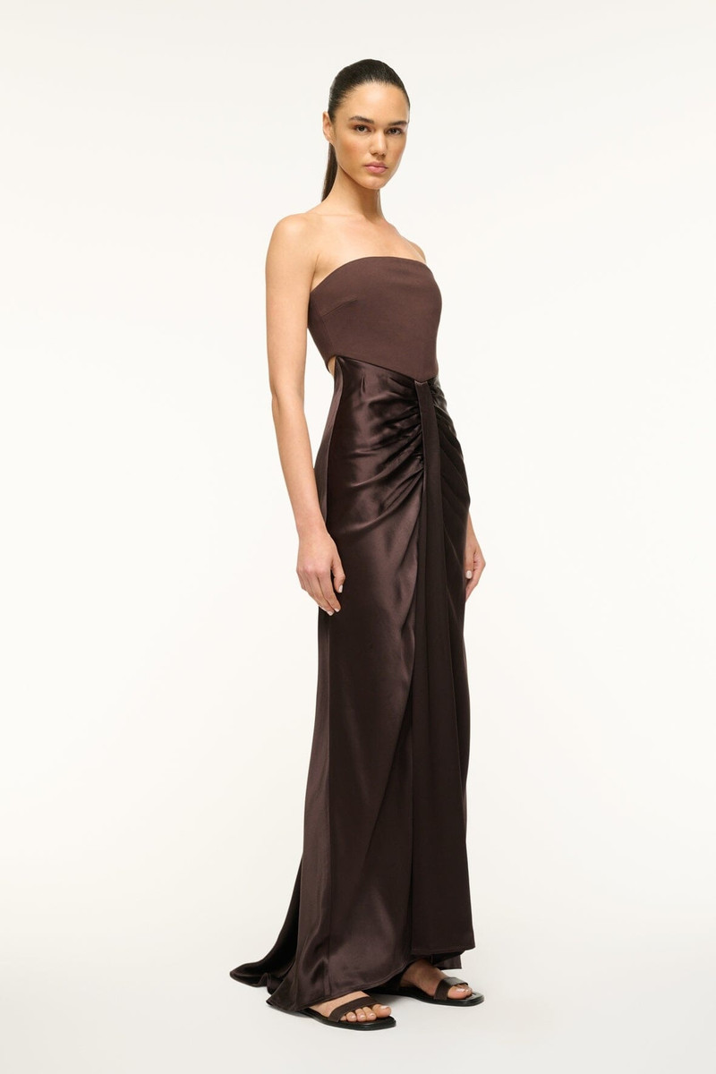 STAUD WAYFARING DRESS DARK CHOCOLATE 4