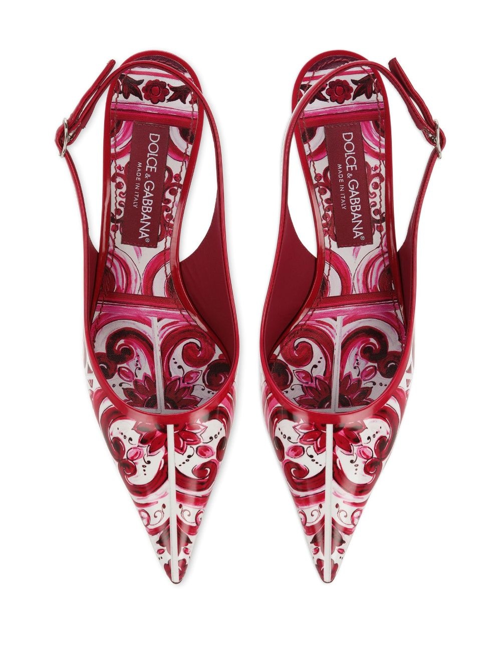 tile-print slingback pumps - 4