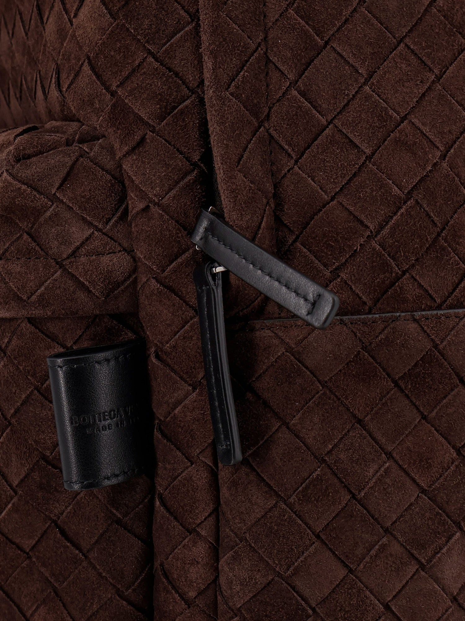 Bottega Veneta Suede Backpack With Intrecciato Motif - 4
