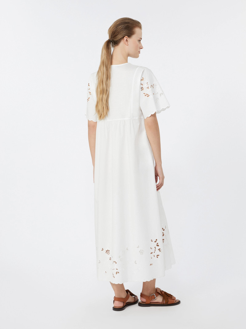 TARTUFO Cotton poplin and jersey dress - WHITE 4