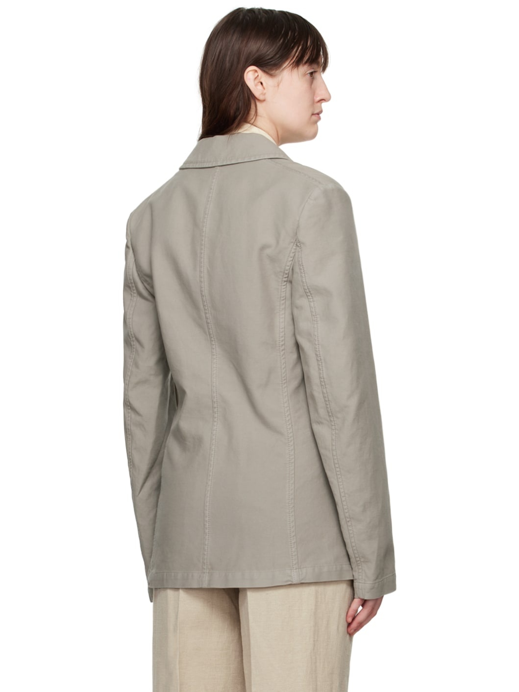 Gray Garment-Dyed Blazer - 3