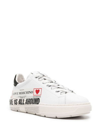 Moschino newspaper-print leather sneakers outlook
