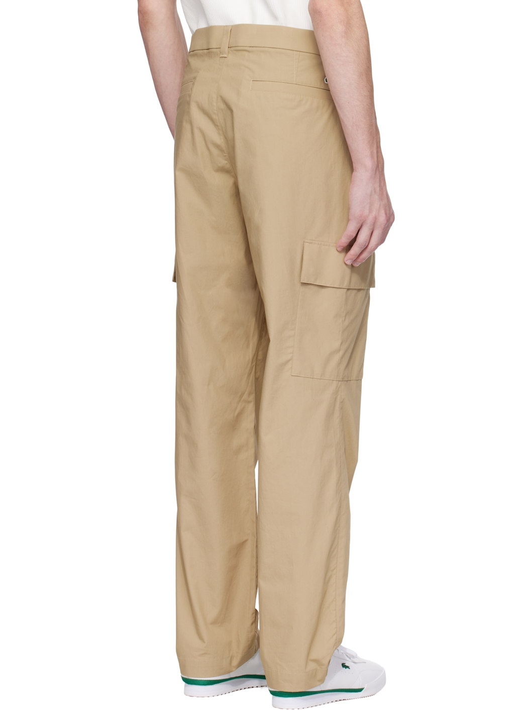 Beige Regular Fit Lightweight Cotton Cargo Pants - 3