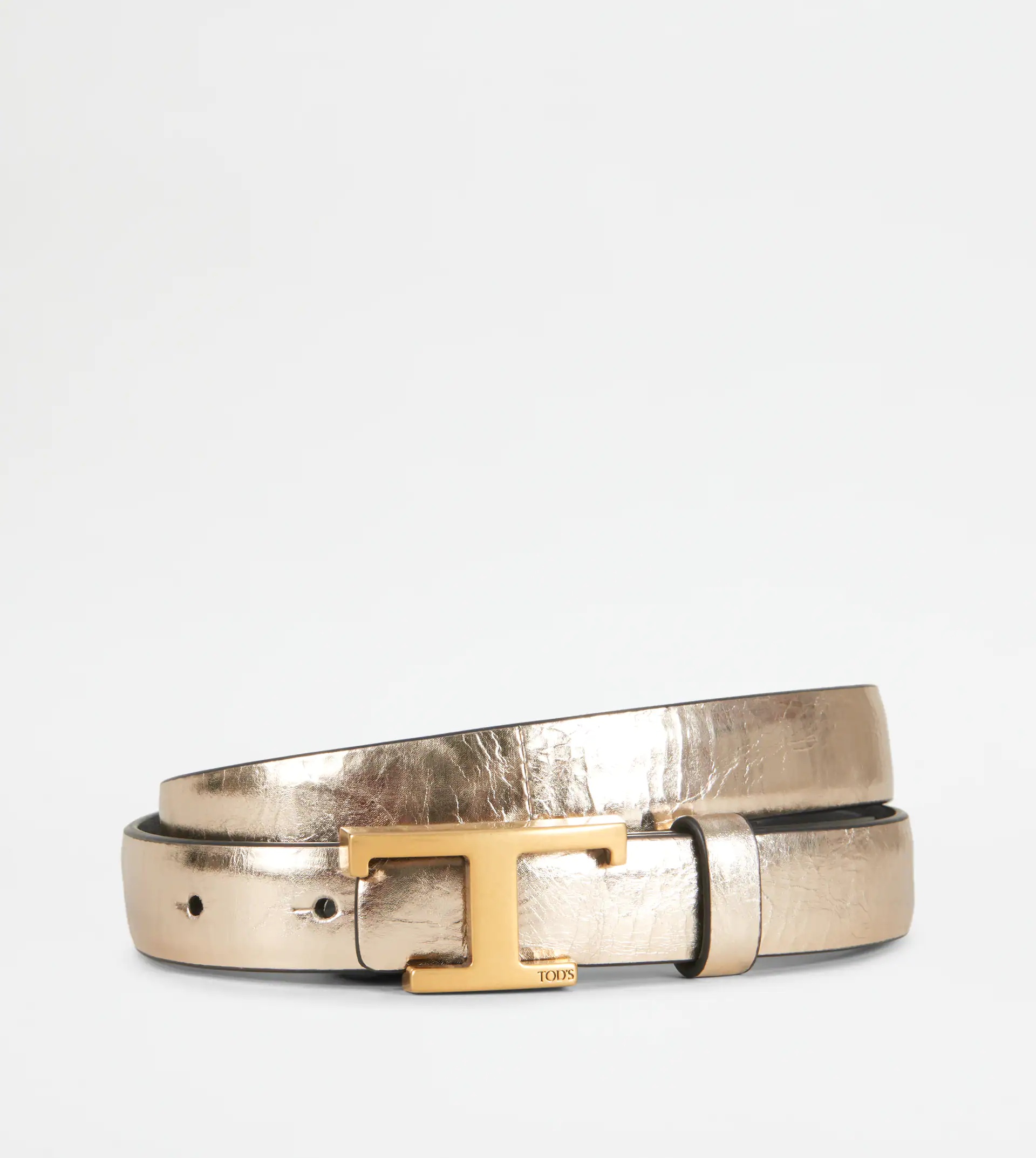 BELT IN LEATHER - GOLD - 1