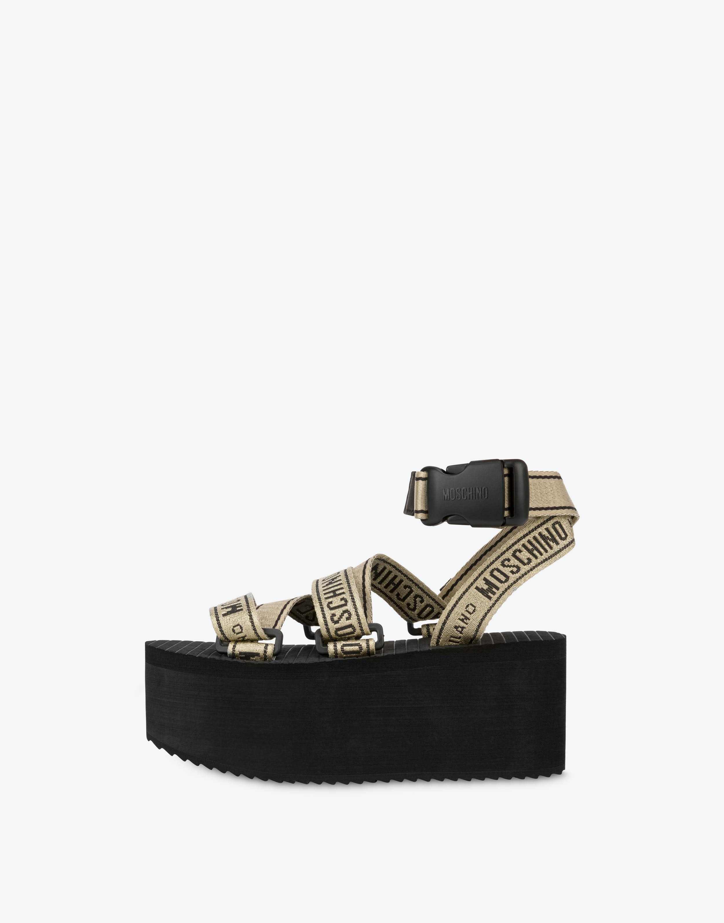LOGO TAPE WEDGE SANDALS - 5