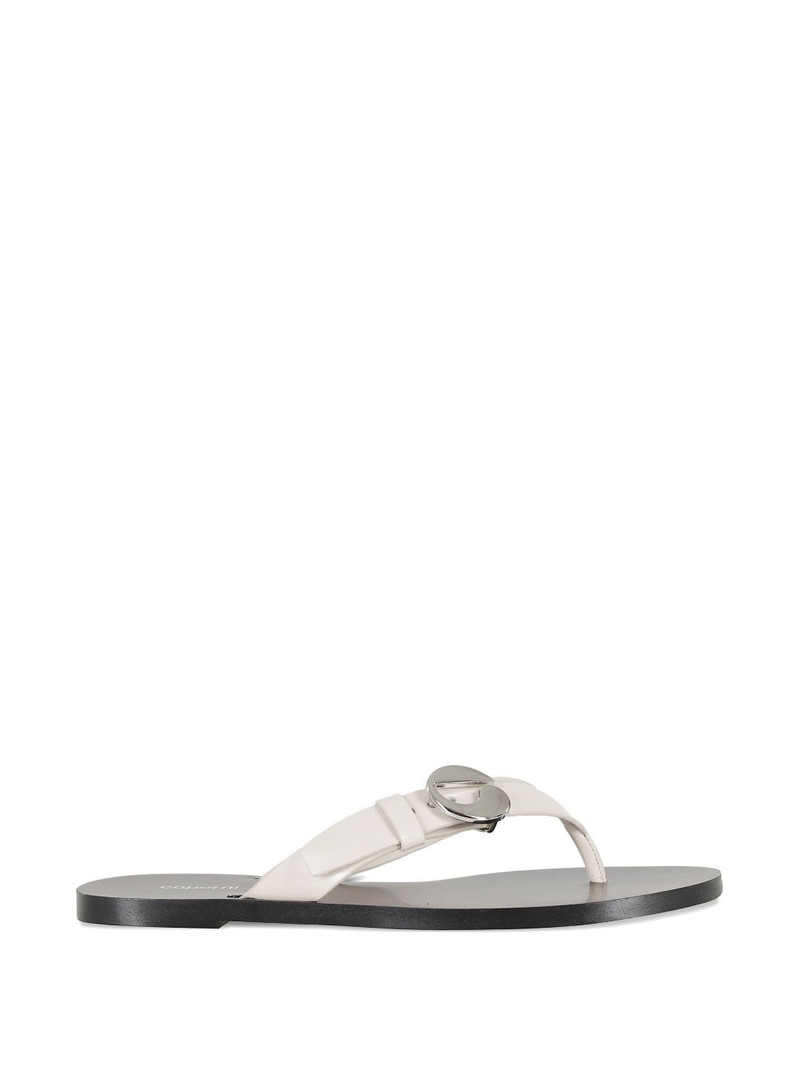 Belt buckle thong flip flops 1