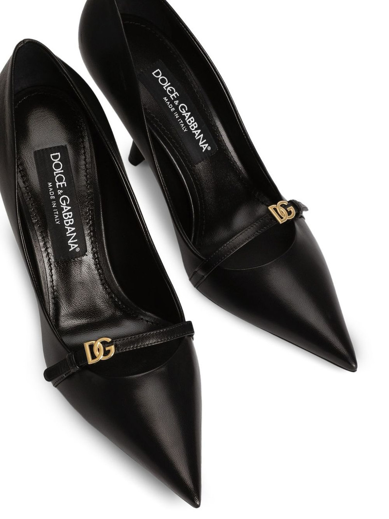 90MM leather pointed-toe pumps 3