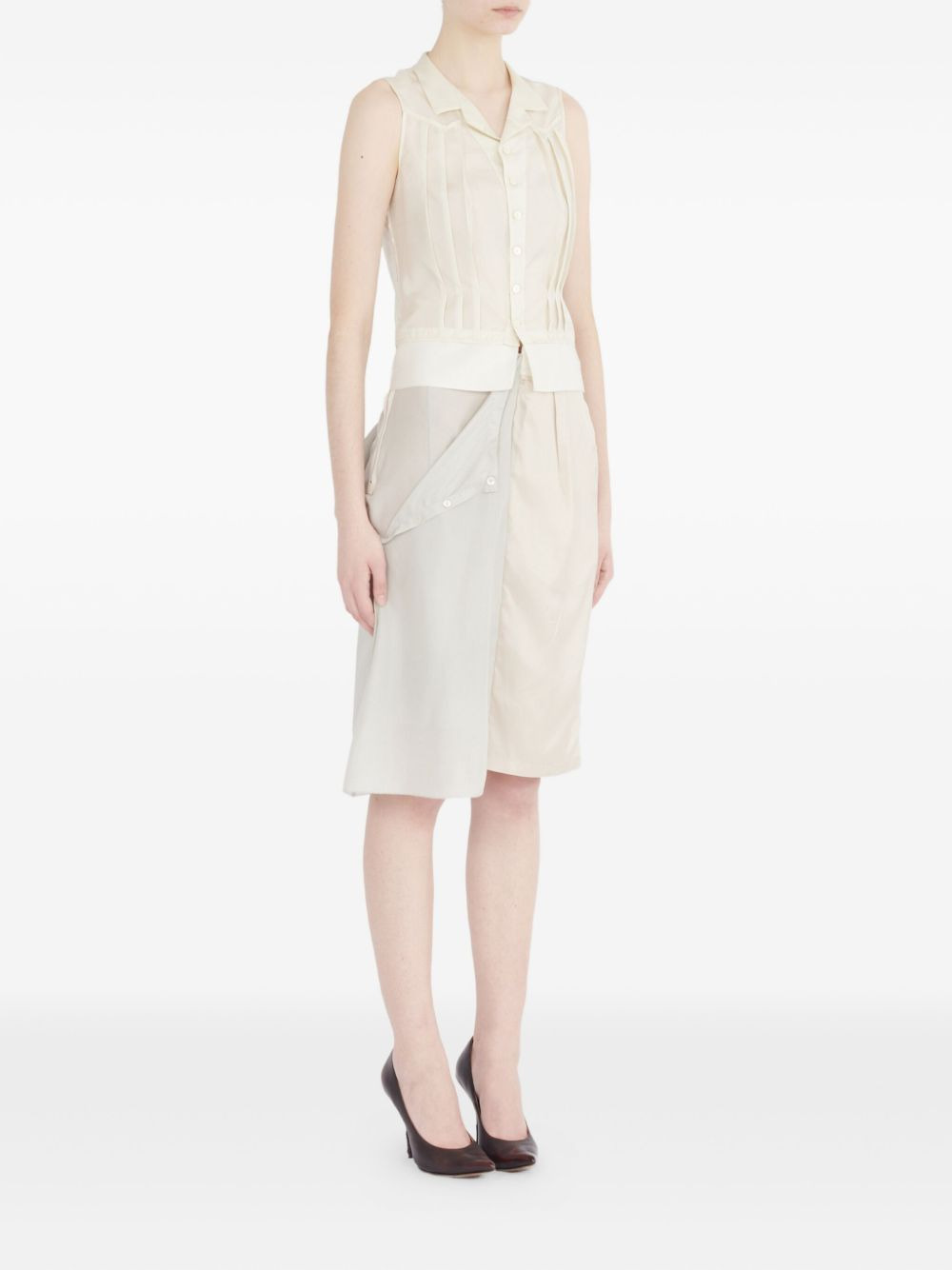 pleated sleeveless blouse - 3