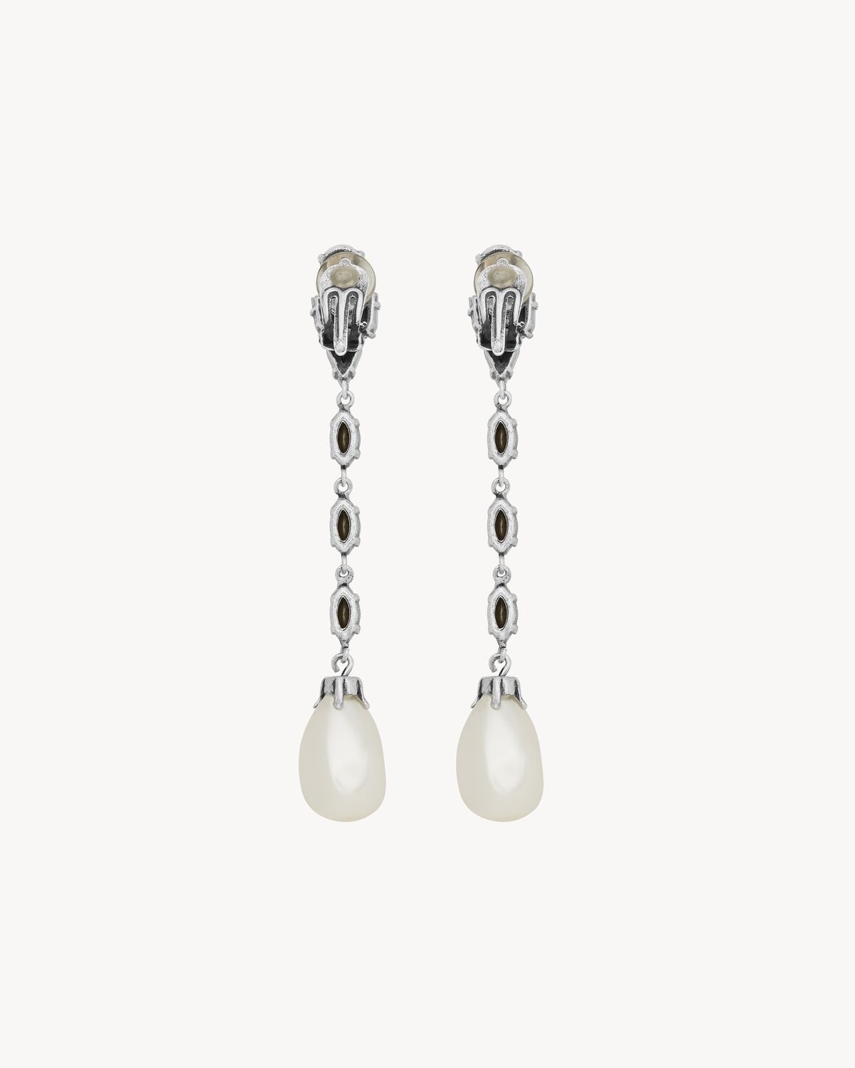PEARL DROP EARRINGS IN METAL - 2