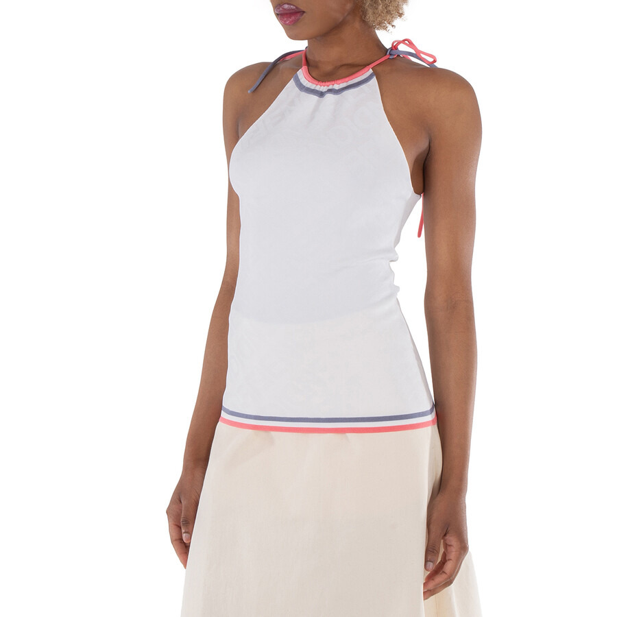 Fendi Intarsia-Knit Halterneck Sleeveless Top - 2
