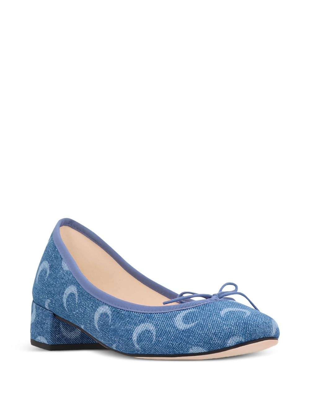 x Marine Serre Camille crescent moon-print heeled pumps - 2