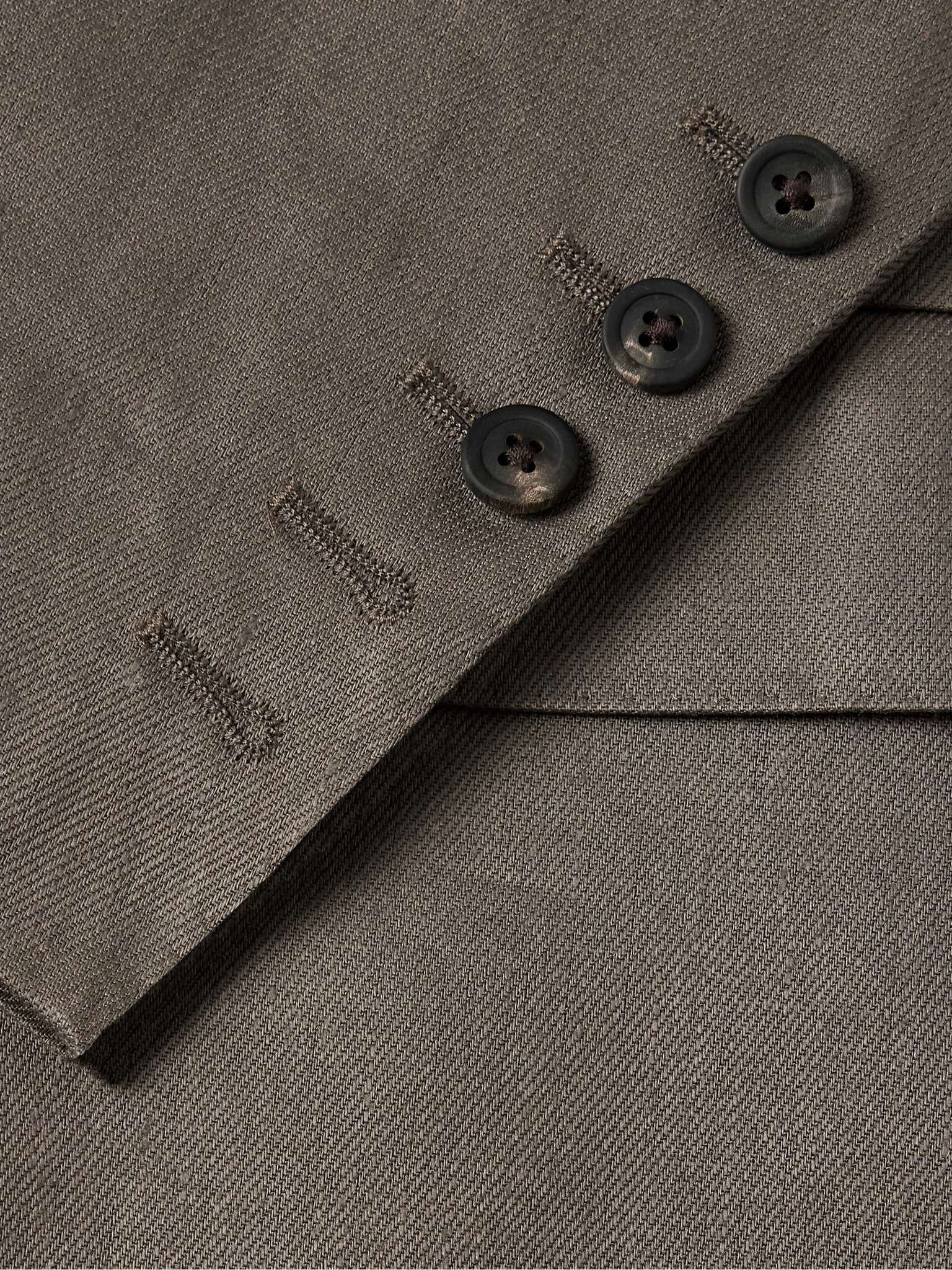 Double-Breasted Linen-Twill Blazer - 4