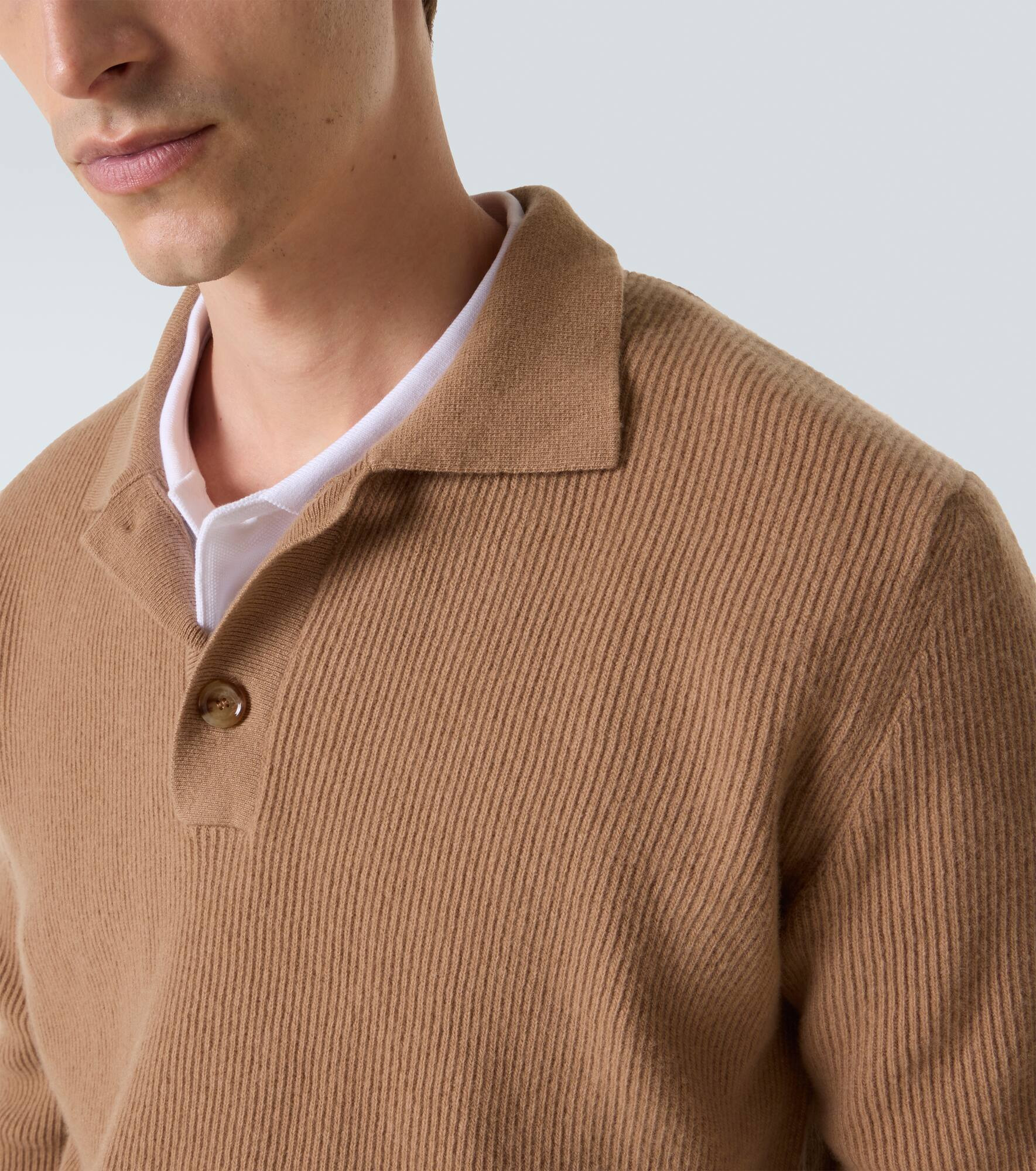 Wool and cashmere polo sweater - 6