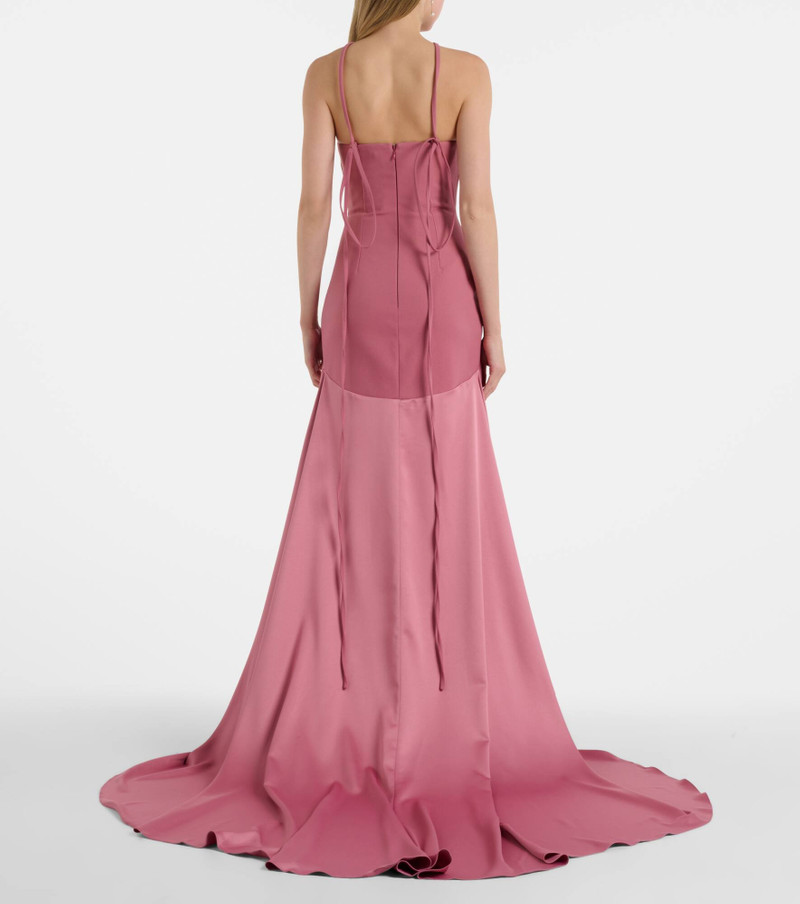 Florie satin-trimmed halterneck gown 3