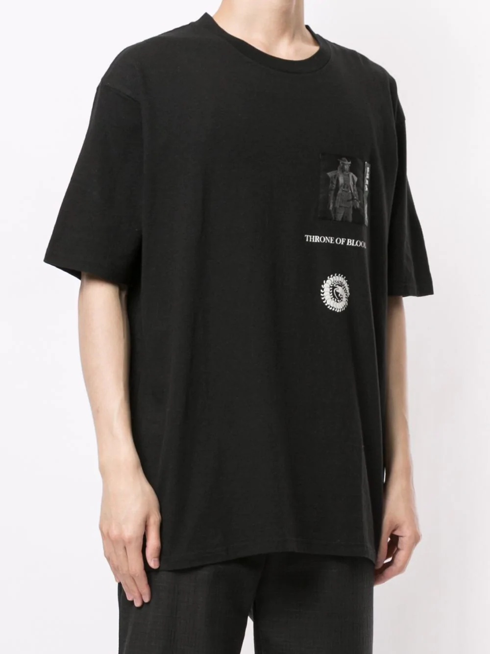 logo patch crew neck T-Shirt  - 3