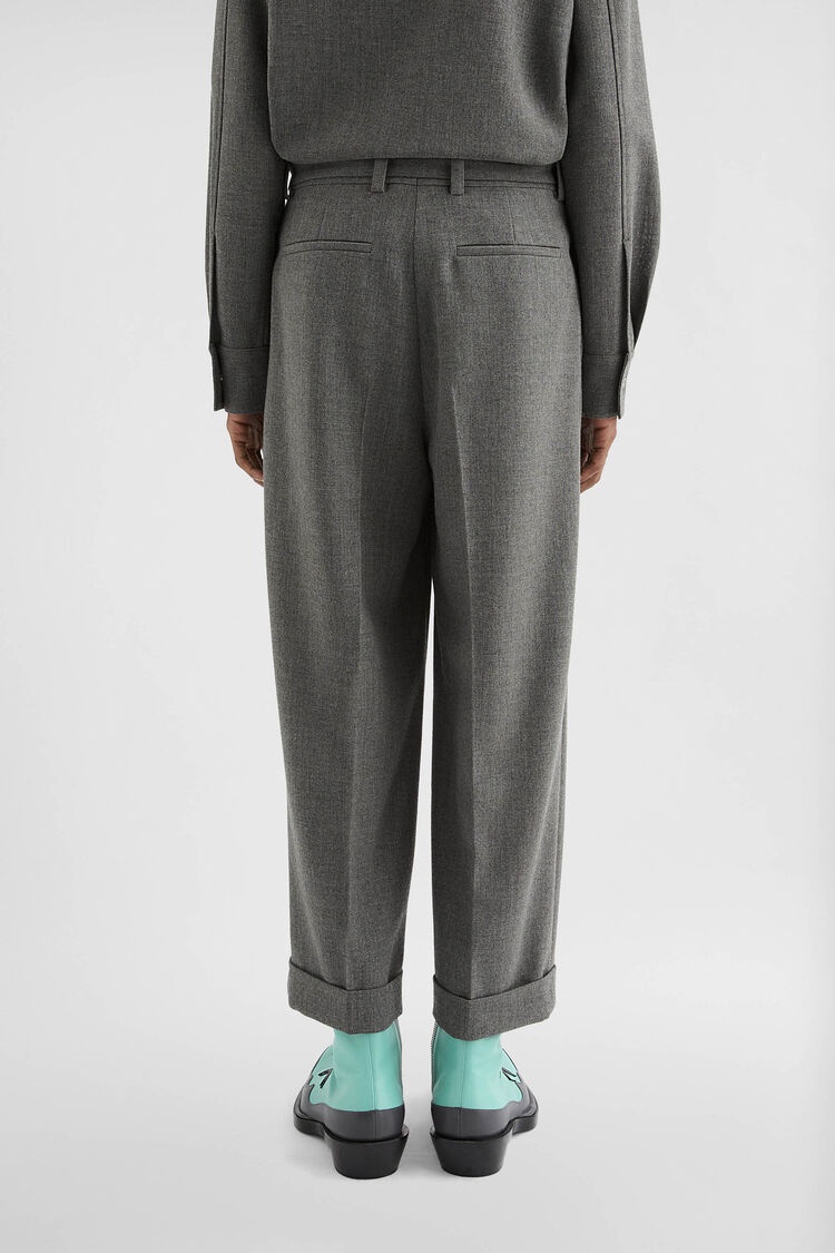 Wool Canvas Belted Trousers - 5