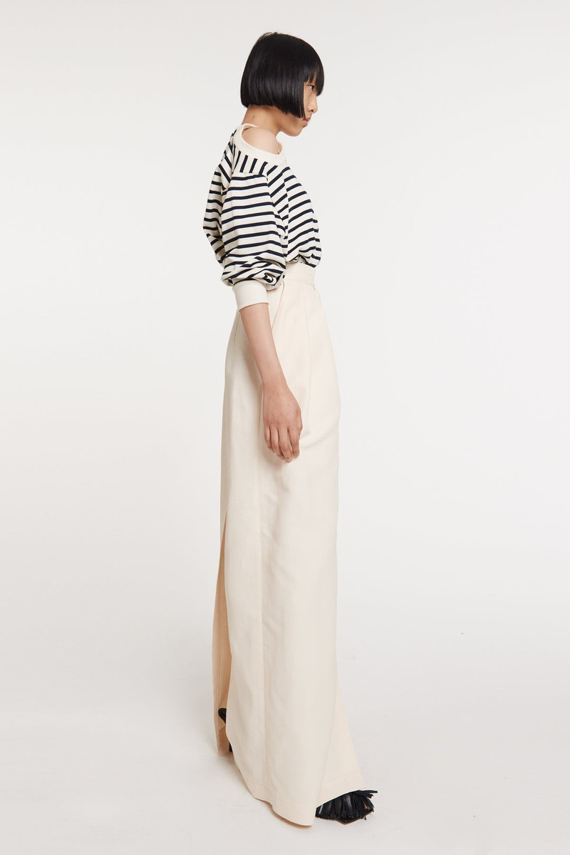 STRIPED LONGSLEEVE TOP WITH SHOULDER CUTOUT NAVY WHITE 5