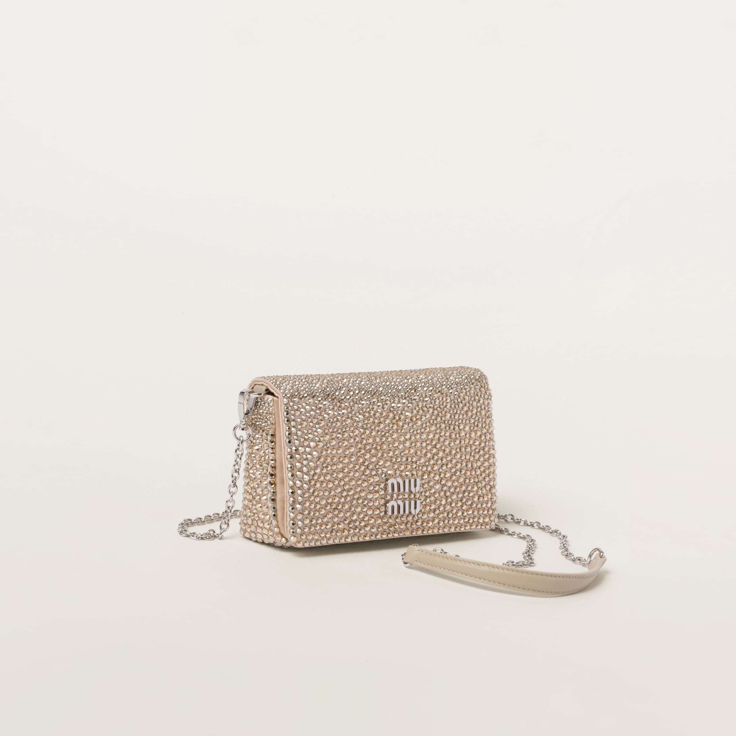 Satin mini-bag with synthetic crystals - 1