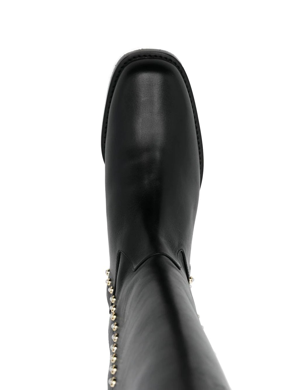 pearl-embellished detail boots - 4