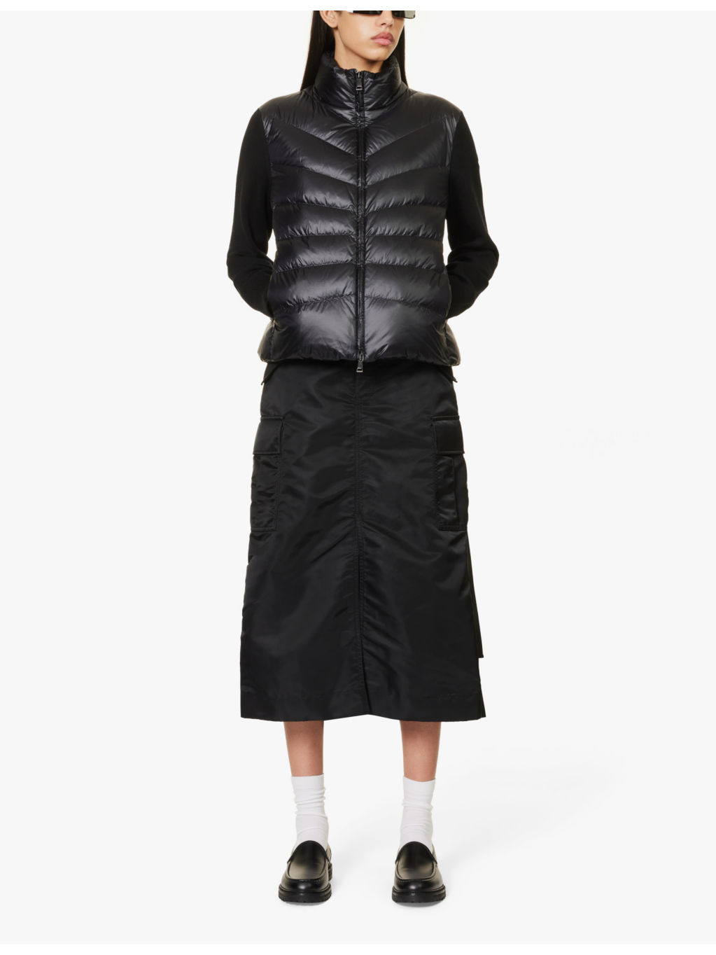 Funnel-neck brand-patch regular-fit shell-down jacket - 2