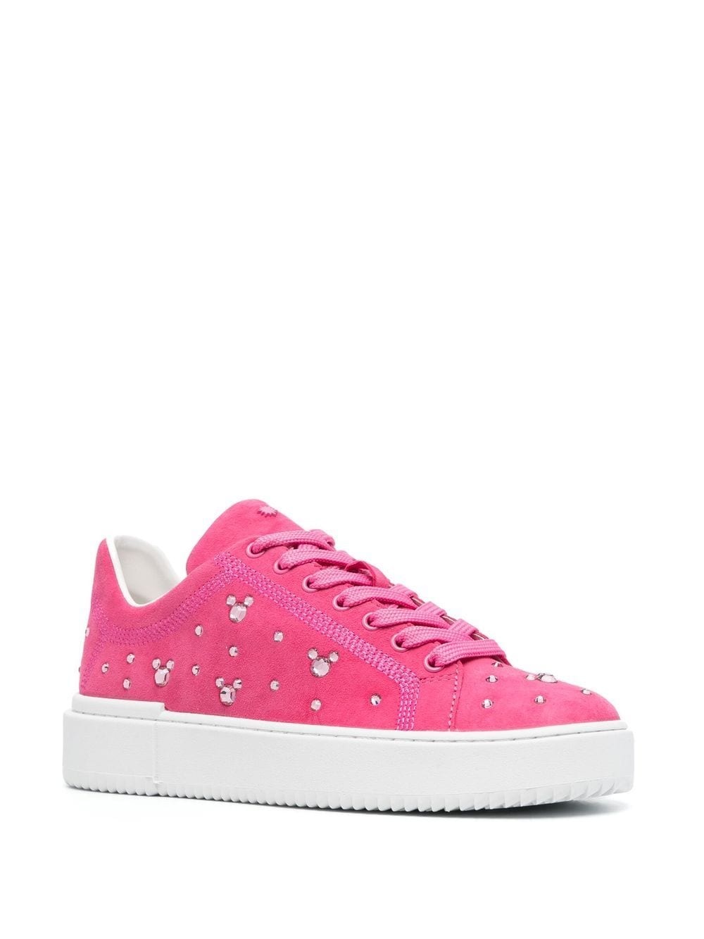 crystal-embellished suede sneakers - 2