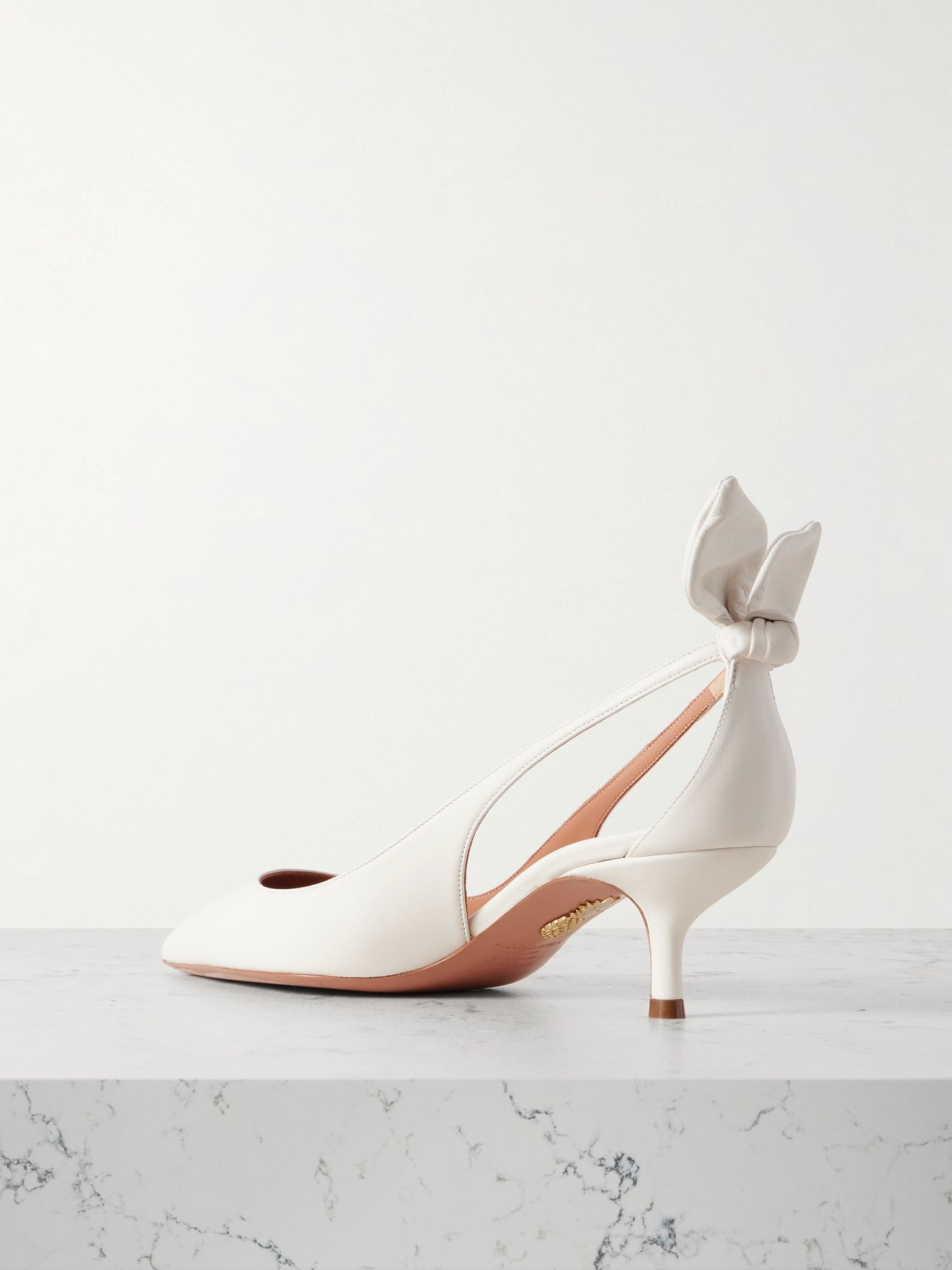 Bow Tie 50 leather pumps White - 3