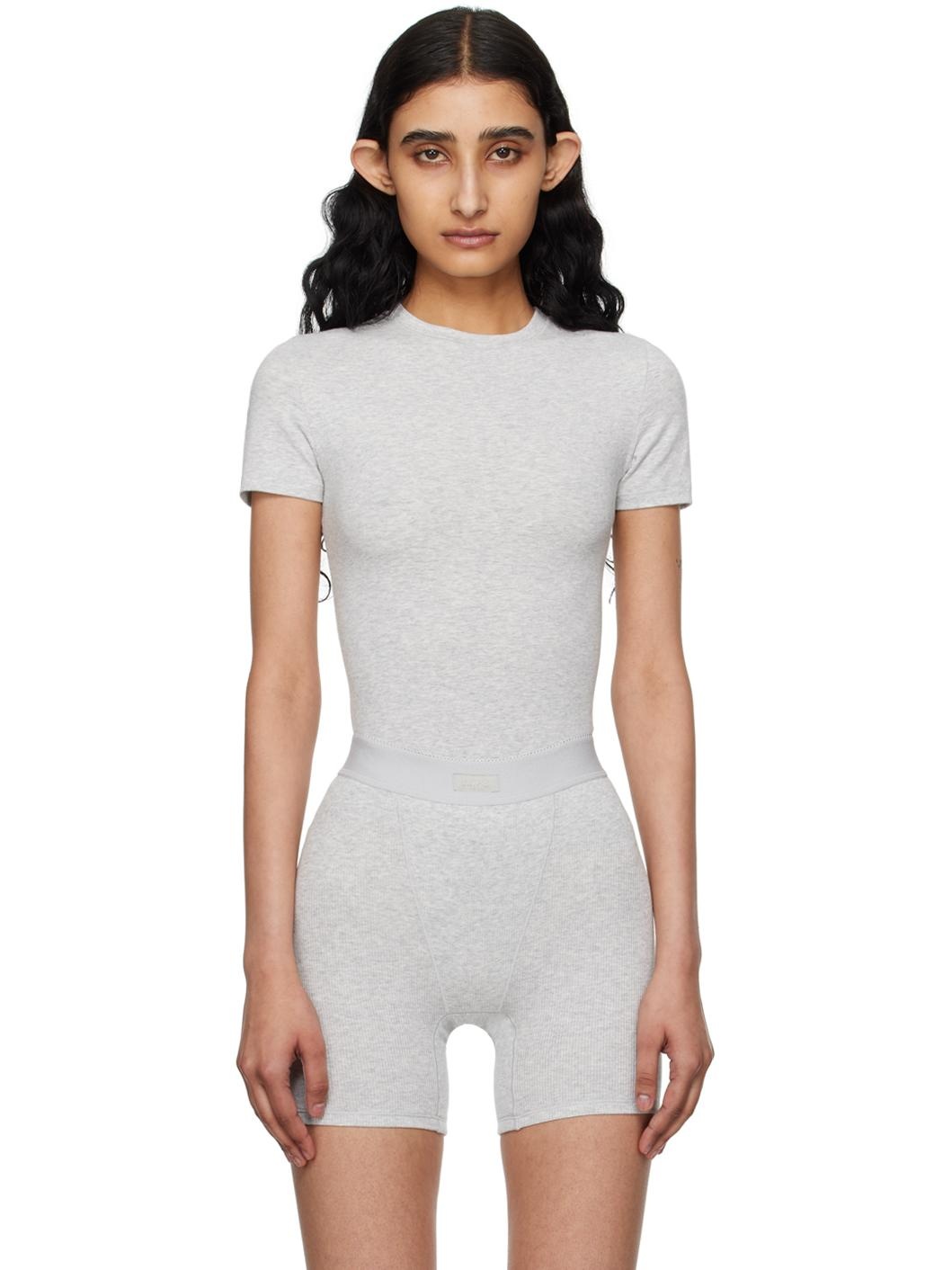 Gray Cotton Jersey T-Shirt - 1